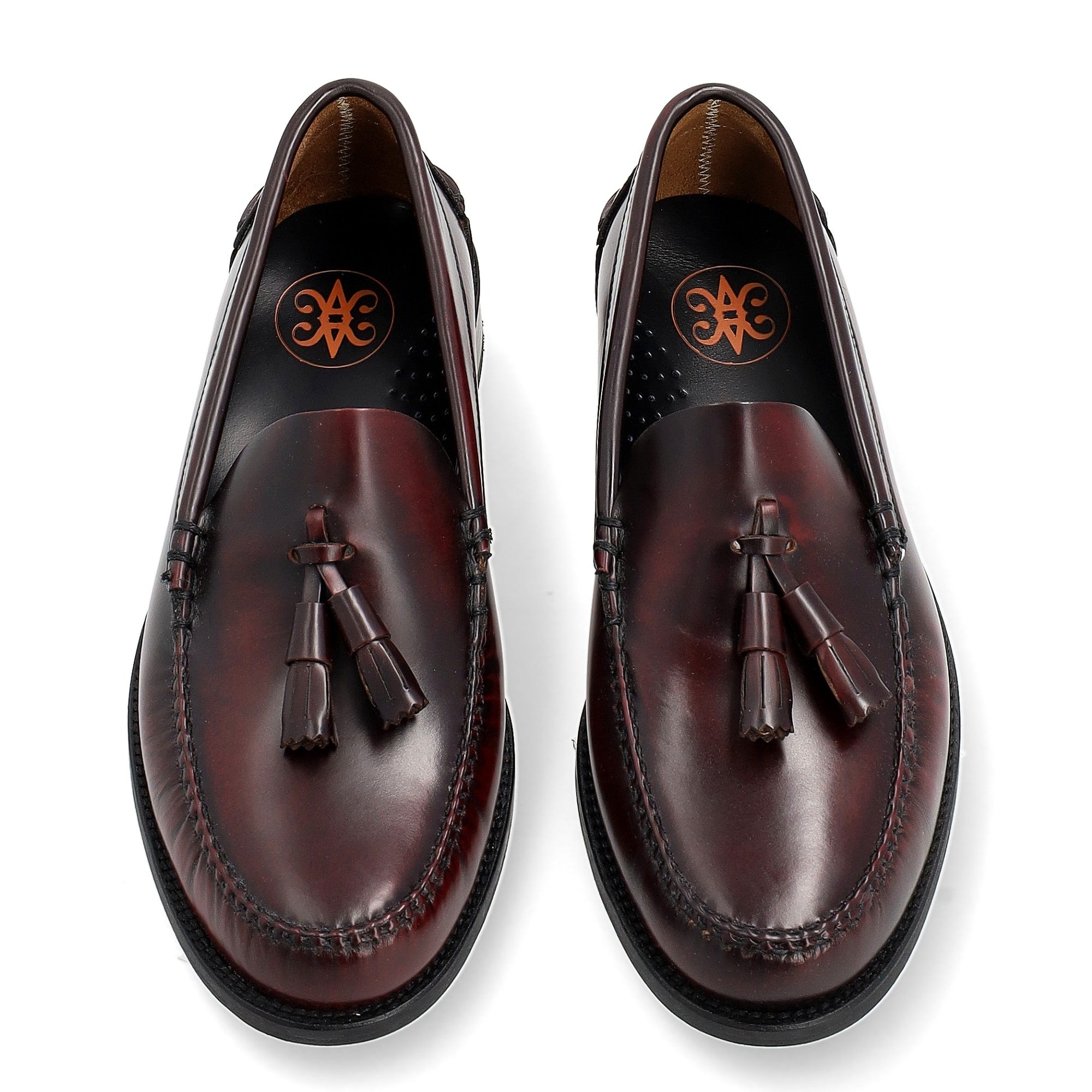 Helmantic Burdeos hombre· Zapato Castellano con Borlas · Fabricación Limitada