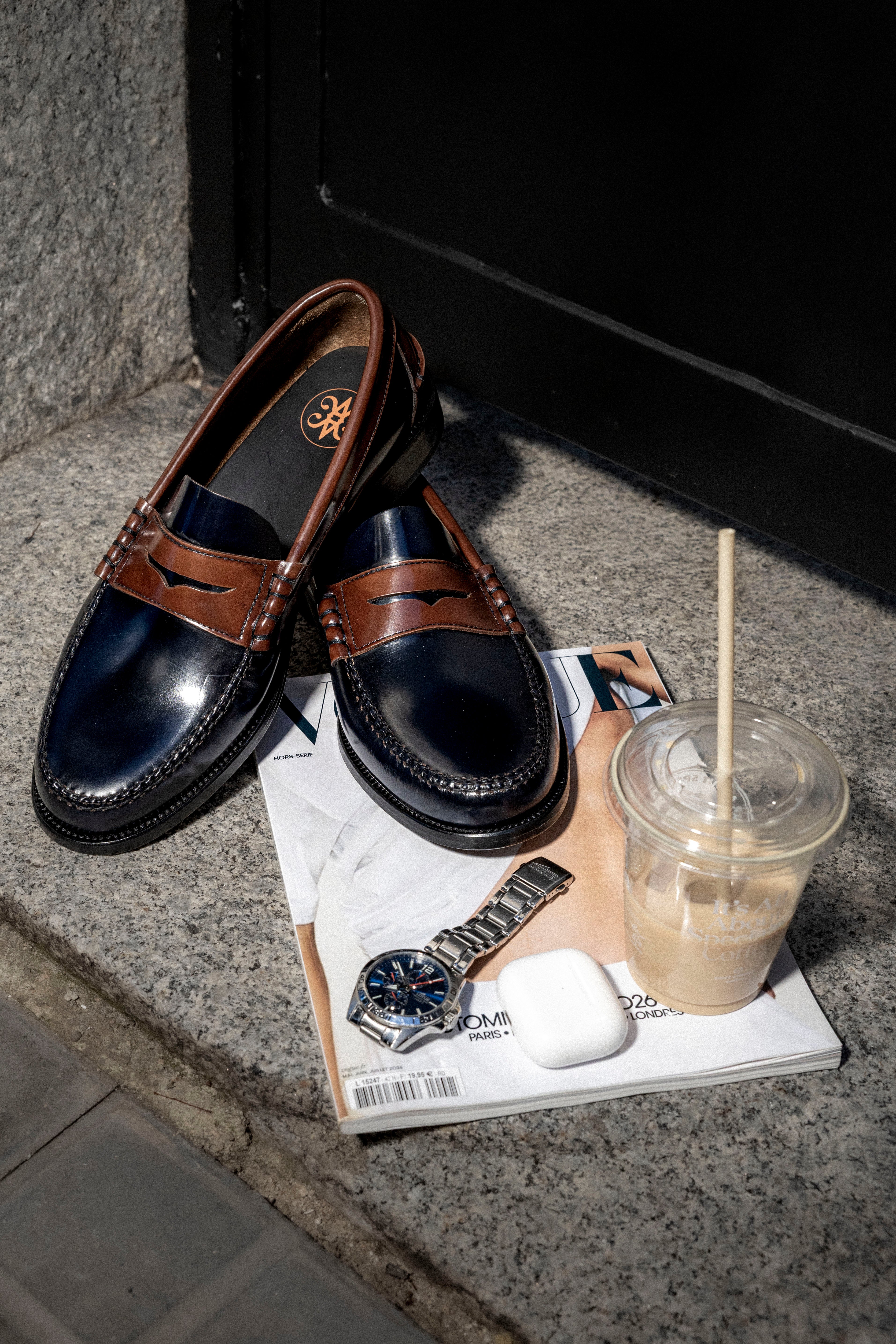 Zapato Castellano Hombre Marino/Marrón Golden Antifaz Camaleón
