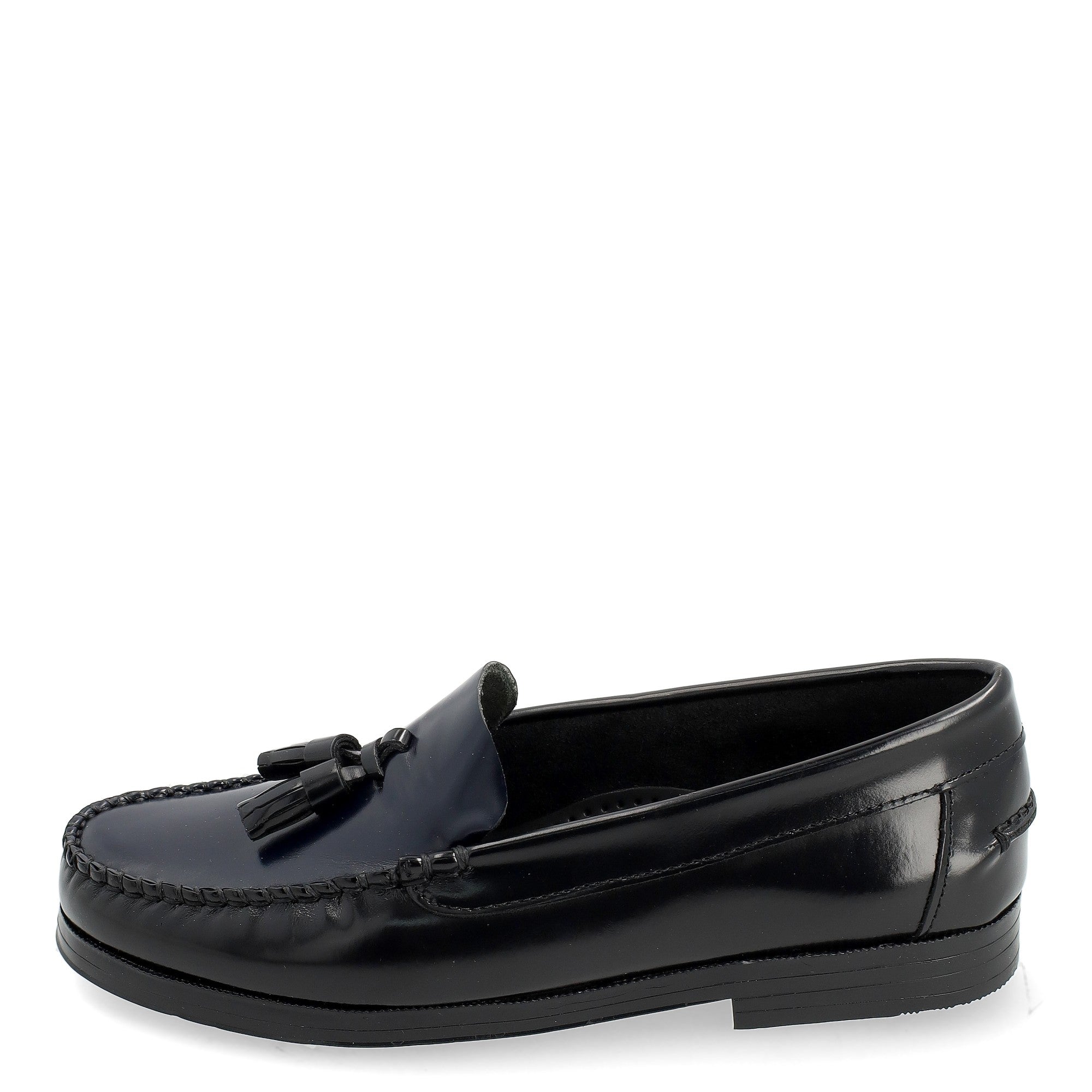 Híspalis Camaleón Negro/Marino · Castellano Mujer · Borlas · Piso Antideslizante