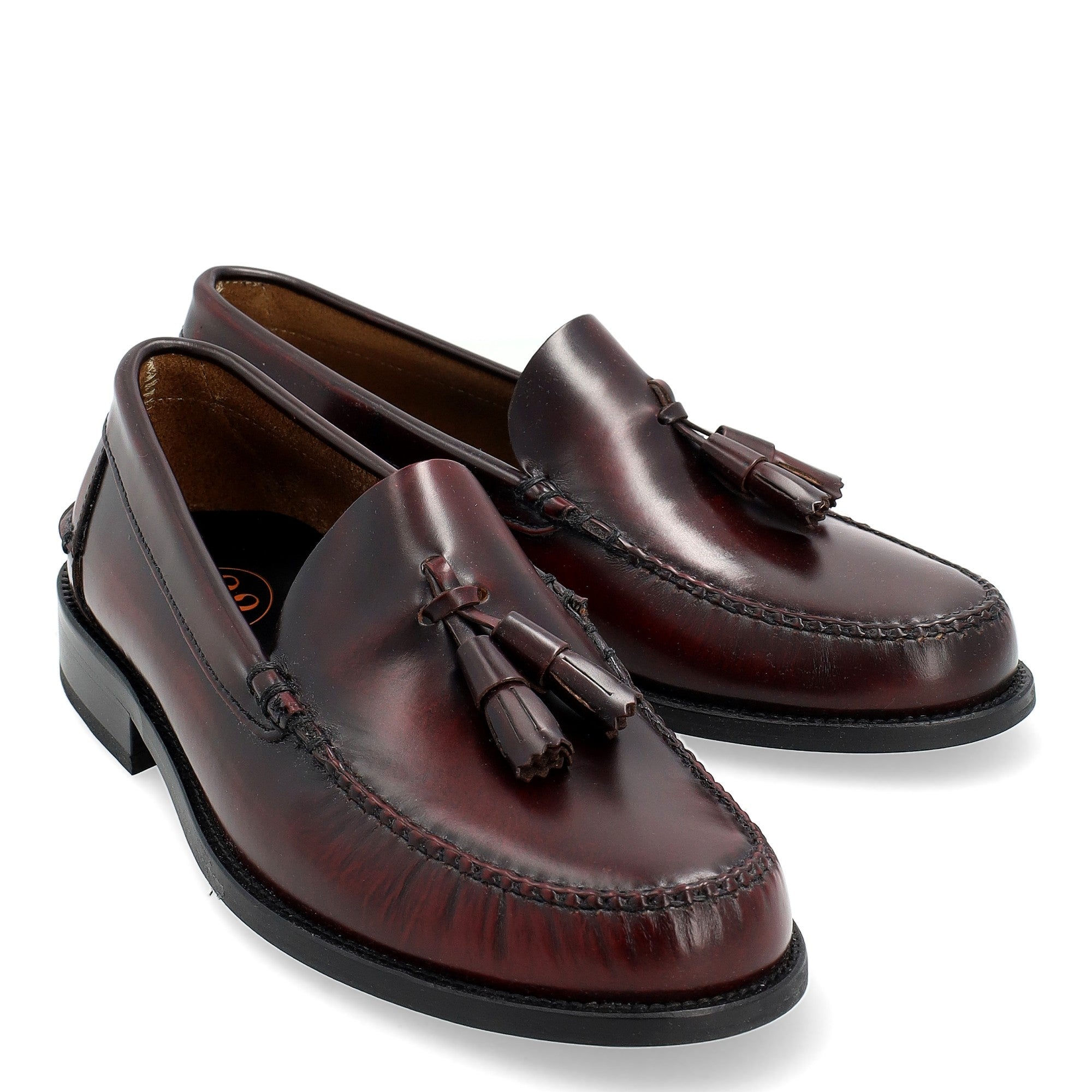 Helmantic Burdeos hombre· Zapato Castellano con Borlas · Fabricación Limitada