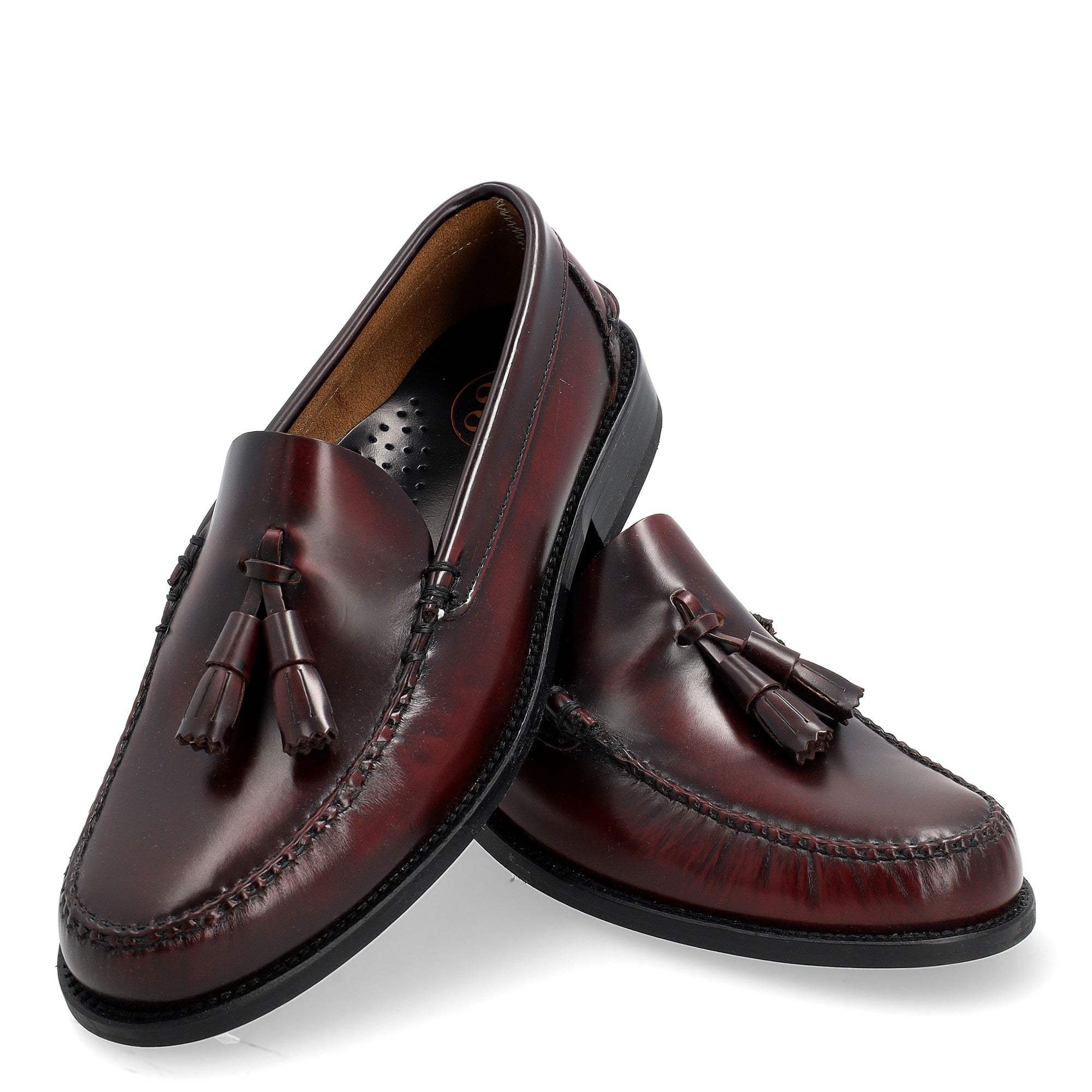 Helmantic Burdeos hombre· Zapato Castellano con Borlas · Fabricación Limitada