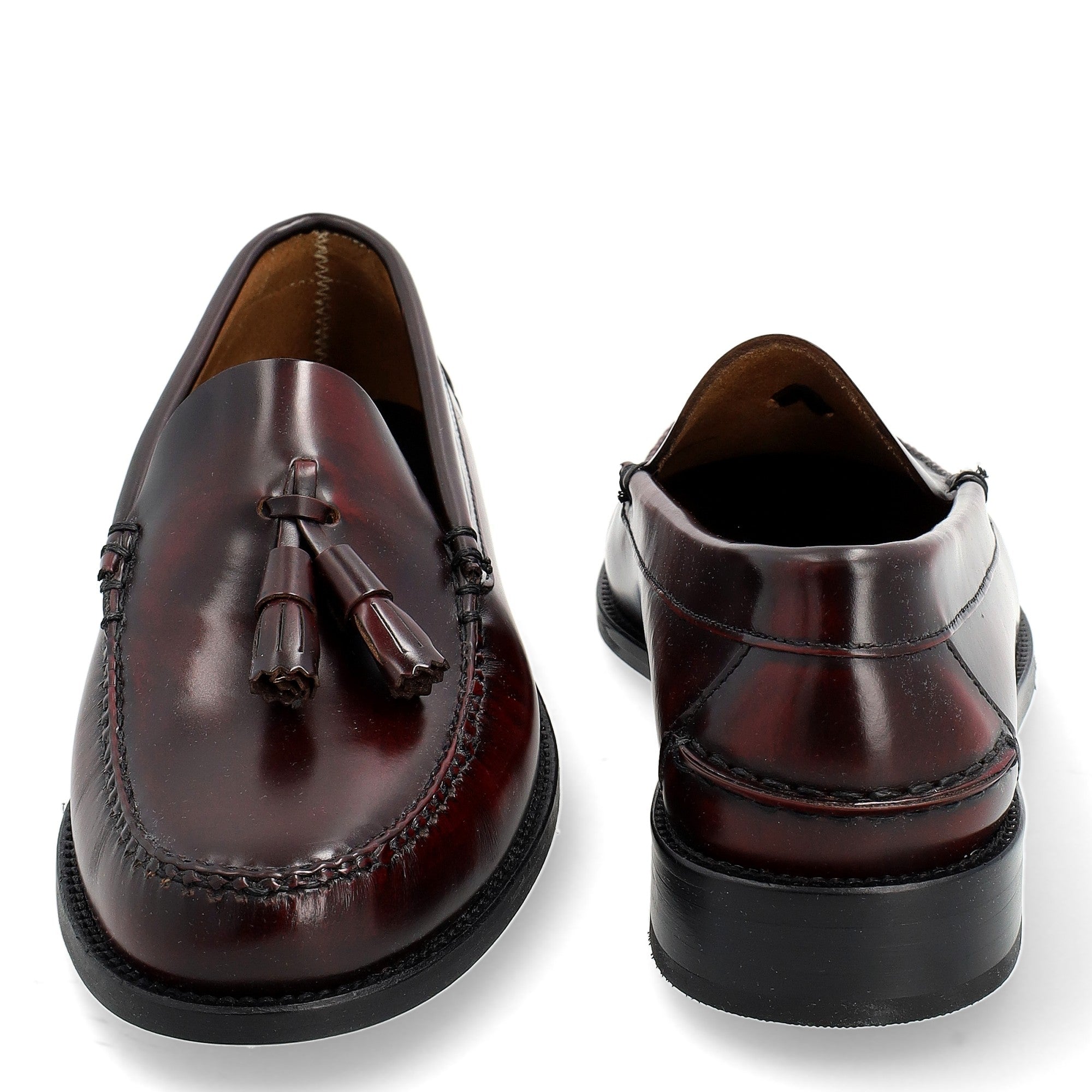 Helmantic Burdeos hombre· Zapato Castellano con Borlas · Fabricación Limitada